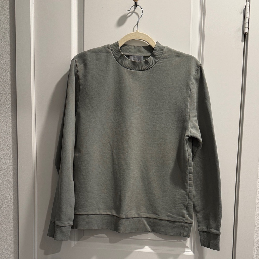 COS Crewneck Sweater in Muted Green